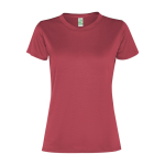 Technisches Damen-T-Shirt mit kurzen Ärmeln aus recyceltem Polyester farbe mahagoni zweite Ansicht