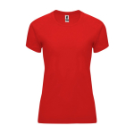 Tailliertes Funktionsshirt für Damen aus Polyester farbe rot zweite Ansicht
