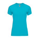 Tailliertes Funktionsshirt für Damen aus Polyester farbe türkis zweite Ansicht