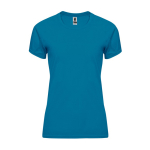 Tailliertes Funktionsshirt für Damen aus Polyester farbe bondi blau zweite Ansicht