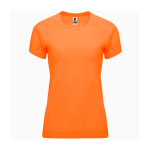 Tailliertes Funktionsshirt für Damen aus Polyester farbe neonorange zweite Ansicht