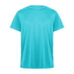 Technisches T-Shirt aus Polyester mit kurzen Ärmeln farbe türkis zweite Ansicht