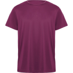 Technisches T-Shirt aus Polyester mit kurzen Ärmeln farbe purpurfarben erste Gebrauchsansicht