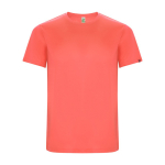 Technisches Kurzarmshirt aus recycelten Stoffen farbe korallenrot zweite Ansicht
