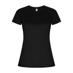 Damen-T-Shirt aus recyceltem Polyester farbe schwarz zweite Ansicht