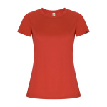 Damen-T-Shirt aus recyceltem Polyester farbe rot zweite Ansicht