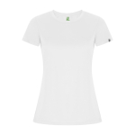 Damen-T-Shirt aus recyceltem Polyester farbe weiß zweite Ansicht