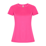 Damen-T-Shirt aus recyceltem Polyester farbe neonrosa zweite Ansicht