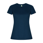 Damen-T-Shirt aus recyceltem Polyester farbe marineblau zweite Ansicht
