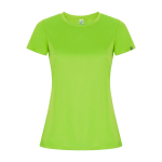 Damen-T-Shirt aus recyceltem Polyester farbe neongrün zweite Ansicht