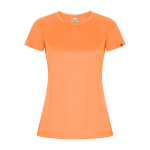 Damen-T-Shirt aus recyceltem Polyester farbe neonorange zweite Ansicht