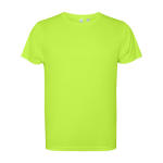 Technisches T-Shirt aus recyceltem Polyester farbe neongrün zweite Ansicht