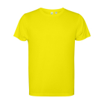 Technisches T-Shirt aus recyceltem Polyester farbe neongelb zweite Ansicht