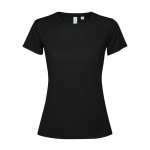 Damen-T-Shirt aus recyceltem Polyester farbe schwarz zweite Ansicht