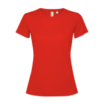 Damen-T-Shirt aus recyceltem Polyester farbe rot zweite Ansicht