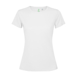 Damen-T-Shirt aus recyceltem Polyester farbe weiß zweite Ansicht