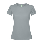 Damen-T-Shirt aus recyceltem Polyester farbe grau zweite Ansicht