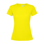 Damen-T-Shirt aus recyceltem Polyester farbe neongelb zweite Ansicht