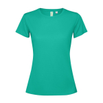 Damen-T-Shirt aus recyceltem Polyester farbe smaragdgrün zweite Ansicht