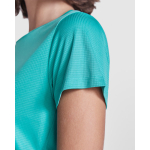 Damen-T-Shirt aus recyceltem Polyester farbe smaragdgrün zweite Detailansicht