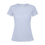Damen-T-Shirt aus recyceltem Polyester farbe blaugrau zweite Ansicht