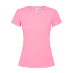 Damen-T-Shirt aus recyceltem Polyester farbe pastellrose zweite Ansicht