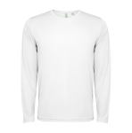 Langärmeliges Funktionsshirt aus Polyester farbe weiß zweite Ansicht