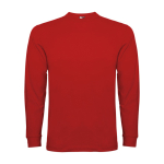 Langärmeliges T-Shirt aus Baumwolle mit Rippbündchen farbe rot zweite Ansicht