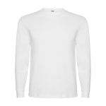 Langärmeliges T-Shirt aus Baumwolle mit Rippbündchen farbe weiß zweite Ansicht