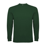 Langärmeliges T-Shirt aus Baumwolle mit Rippbündchen farbe flaschengrün zweite Ansicht