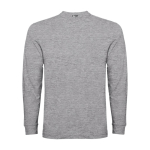 Langärmeliges T-Shirt aus Baumwolle mit Rippbündchen farbe hellgrau zweite Ansicht