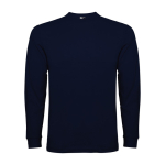 Langärmeliges T-Shirt aus Baumwolle mit Rippbündchen farbe marineblau zweite Ansicht