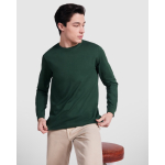 Langärmeliges T-Shirt aus Baumwolle mit Rippbündchen farbe marineblau erste Gebrauchsansicht