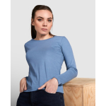 Damen-T-Shirt aus Baumwolle mit langen Ärmeln farbe rosa erste Gebrauchsansicht