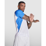 Technisches T-Shirt mit Raglanärmeln aus Polyester farbe weiß/blau erste Gebrauchsansicht
