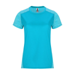 Technisches Damen-T-Shirt aus Polyester 135 g/m2 Roly Direct Zolder farbe türkis zweite Ansicht