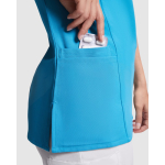 Damen-Kasack aus Polyester mit kurzen Ärmeln 170 g/m2 Roly Ferox farbe weiß erste Detailansicht