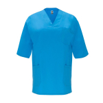 Kurzarm Unisex-Kasack aus Polyester 160 g/m2 Roly Panacea farbe stahlblau zweite Ansicht