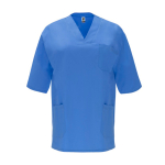 Kurzarm Unisex-Kasack aus Polyester 160 g/m2 Roly Panacea farbe bondi blau zweite Ansicht