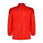 Unisex-Regenjacke aus Polyester mit Kapuze 70 g/m2 Roly Direct farbe rot zweite Ansicht