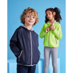 Windjacke mit Kapuze und faltbarer Rückentasche Roly Direct farbe schwarz zweite Gebrauchsansicht