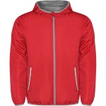 Windjacke mit Kapuze und faltbarer Rückentasche Roly Direct farbe rot zweite Ansicht