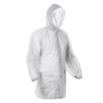 Regenjacke mit verschweißten Nähten, Frontverschluss und Kapuze farbe weiß zweite Ansicht