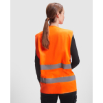 Warnweste mit reflektierenden Streifen und Klettverschluss Roly Sirio farbe neonorange vierte Gebrauchsansicht