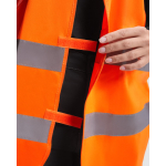 Warnweste mit reflektierenden Streifen und Klettverschluss Roly Sirio farbe neonorange erste Detailansicht
