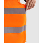 Warnweste mit reflektierenden Streifen und Klettverschluss Roly Sirio farbe neonorange zweite Detailansicht