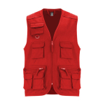 Multitaschen-Arbeitsweste aus Baumwolle 200 g/m2 Roly Venera farbe rot zweite Ansicht