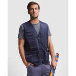 Multitaschen-Arbeitsweste aus Baumwolle 200 g/m2 Roly Venera farbe marineblau erste Gebrauchsansicht
