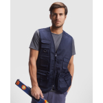 Multitaschen-Arbeitsweste aus Baumwolle 200 g/m2 Roly Venera farbe marineblau vierte Gebrauchsansicht