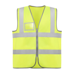 Warnweste mit Tasche und Reißverschluss aus Polyester Roly Polux farbe neongelb zweite Ansicht